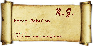 Mercz Zebulon névjegykártya